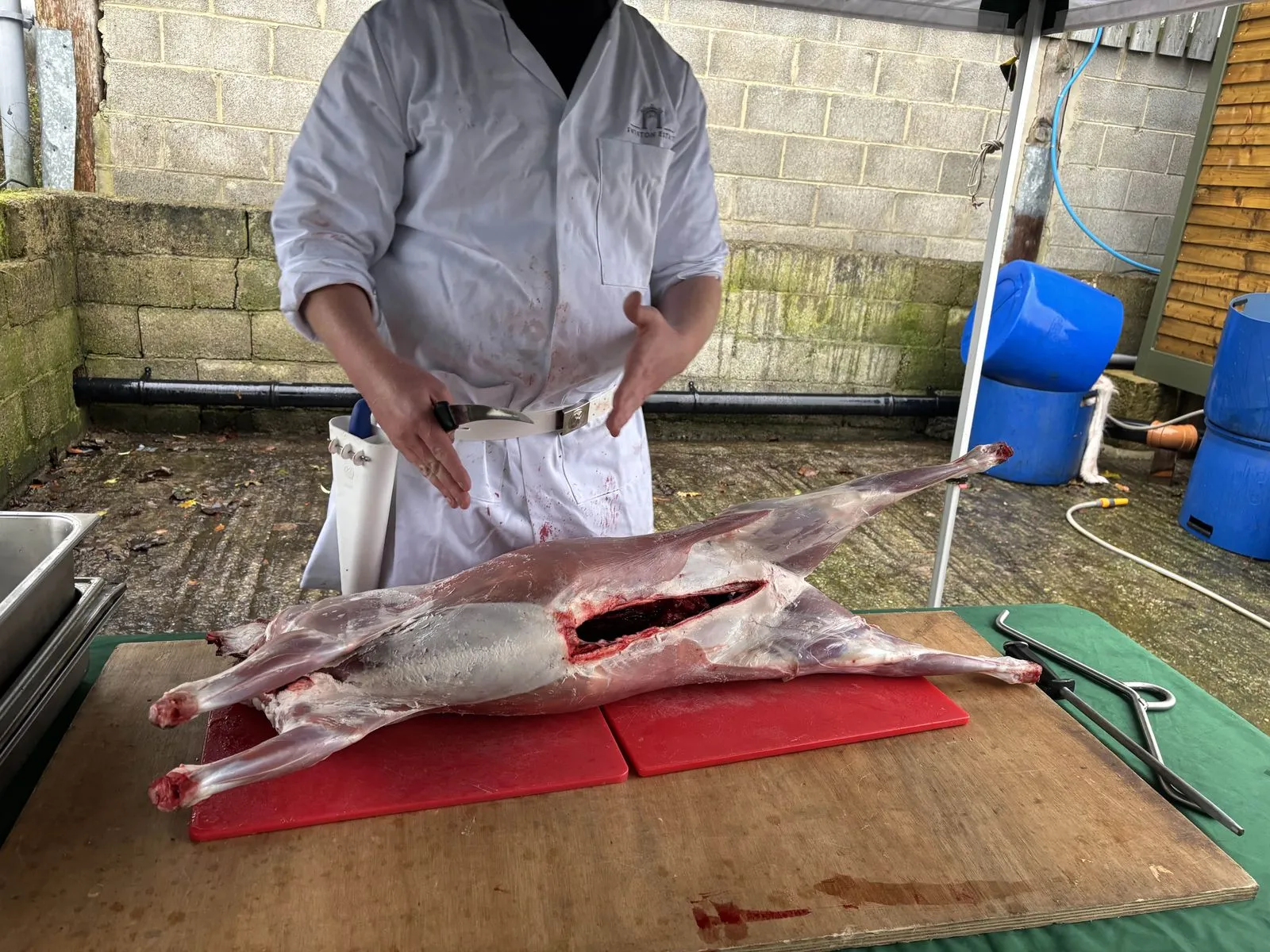 Deer butchery demo at Yorkshire larder during training