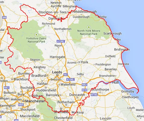 Map showing Bawcro Pest Control service areas across Yorkshire